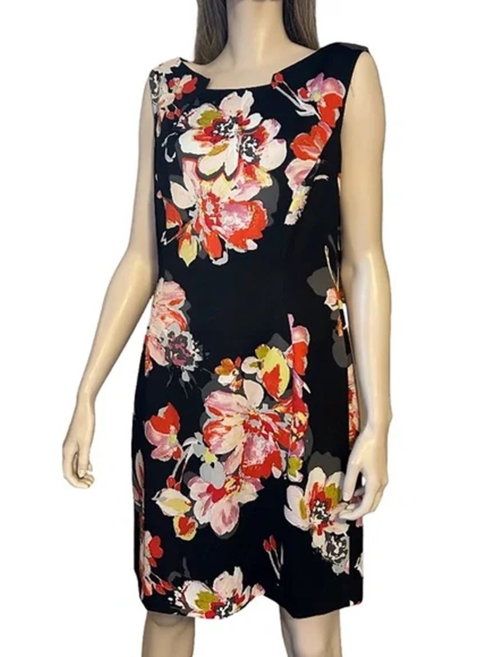 Tahari ASL Kathy Dress Sheath Sleeveless Floral Print NWT